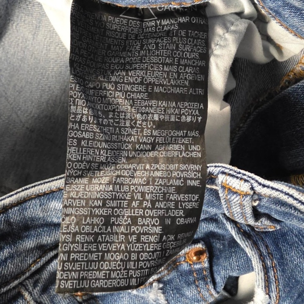 Zara The Skinny Jeans Womens‎ 6 Medium Wash Distressed Frayed Stepped Hem Blue - Picture 12 of 12